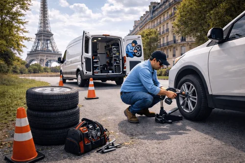 SOS Pneu Crevé Rapide — Dépannage pneu Paris IDF