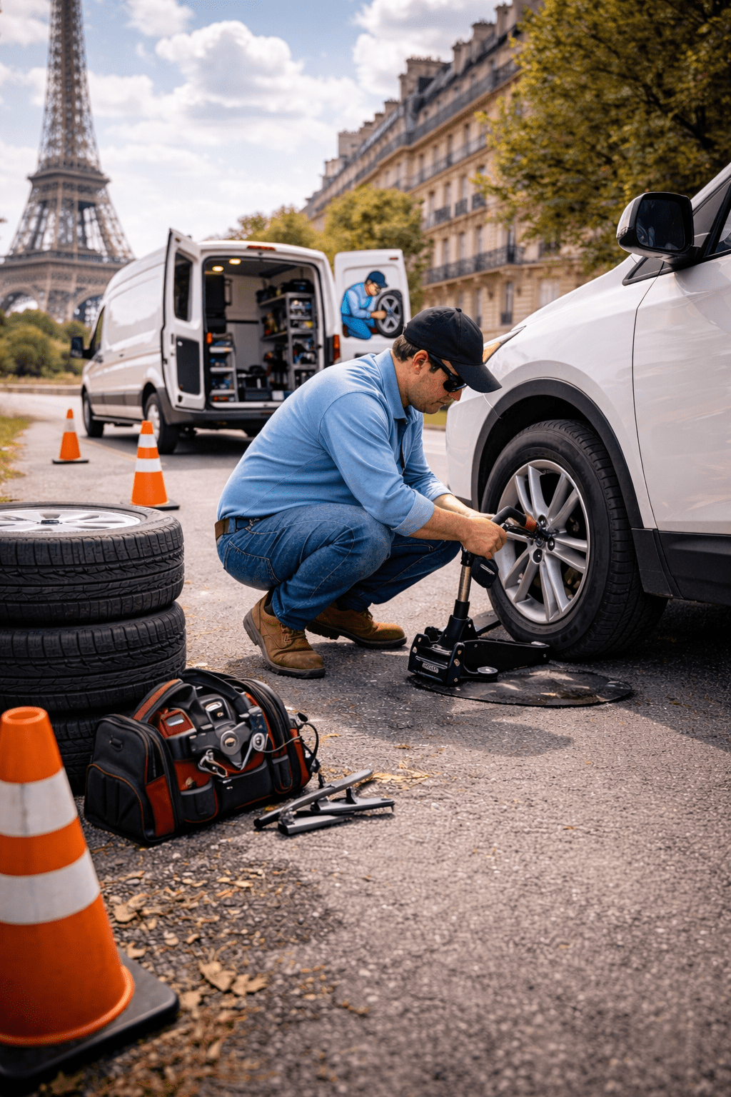 SOS Pneu Crevé Rapide — Camion atelier Paris IDF